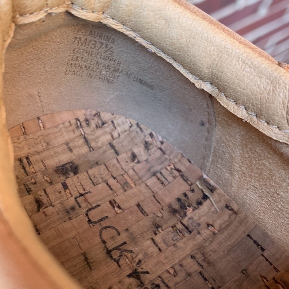 Lucky Brand Laurina Tan Leather Lace Up Sneakers - Picture 9 of 9